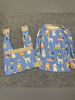 Little Sleepies Toddler Boys Dog Print Bamboo Pajama Set Size 3T